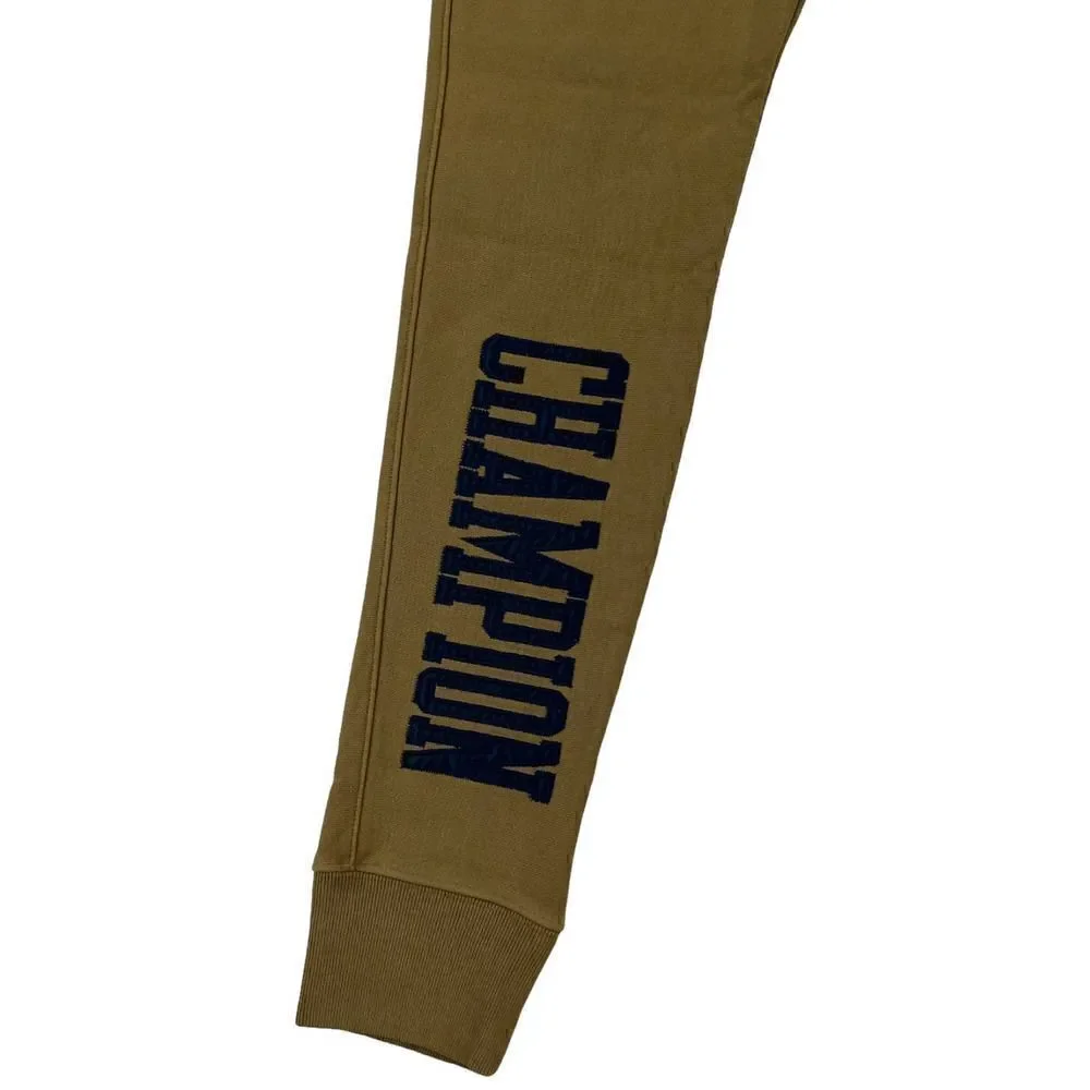 New Champion Men US XS Olive Green Pants Sport Casual Joggers Pockets Logo  - Picture 6 of 11